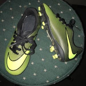 Kids Nike neon cleats